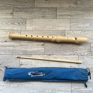 Cream Recorder with Blue Case